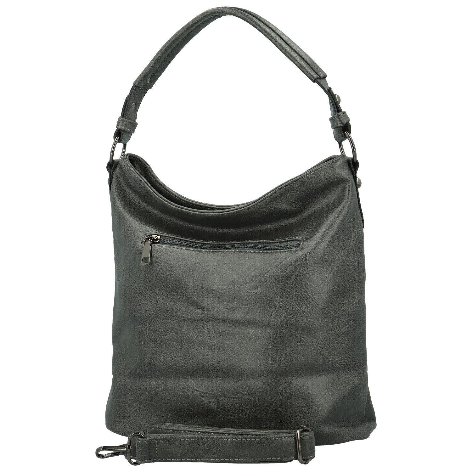 Trendy dámská koženková kabelka na rameno Sandipa, šedá