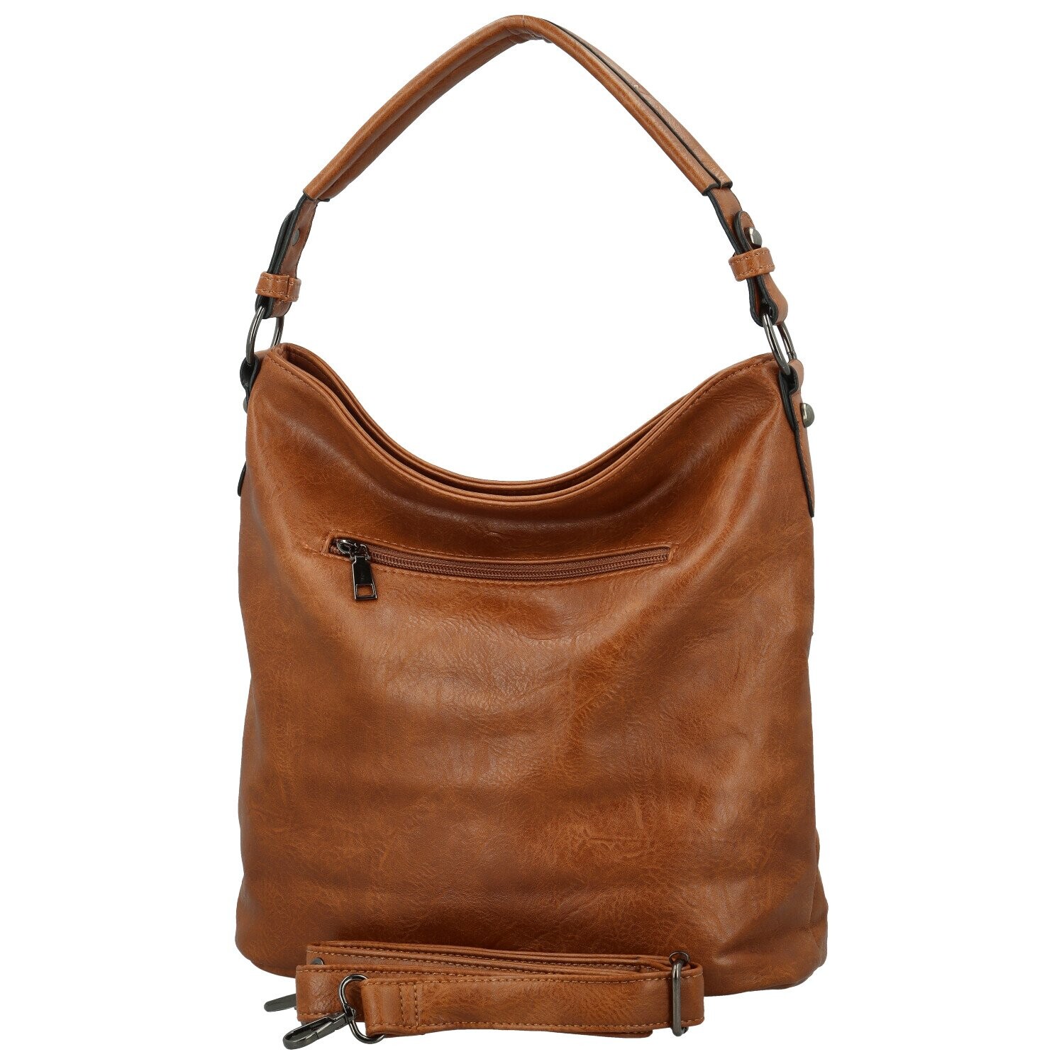 Trendy dámská koženková kabelka na rameno Sandipa, hnědá