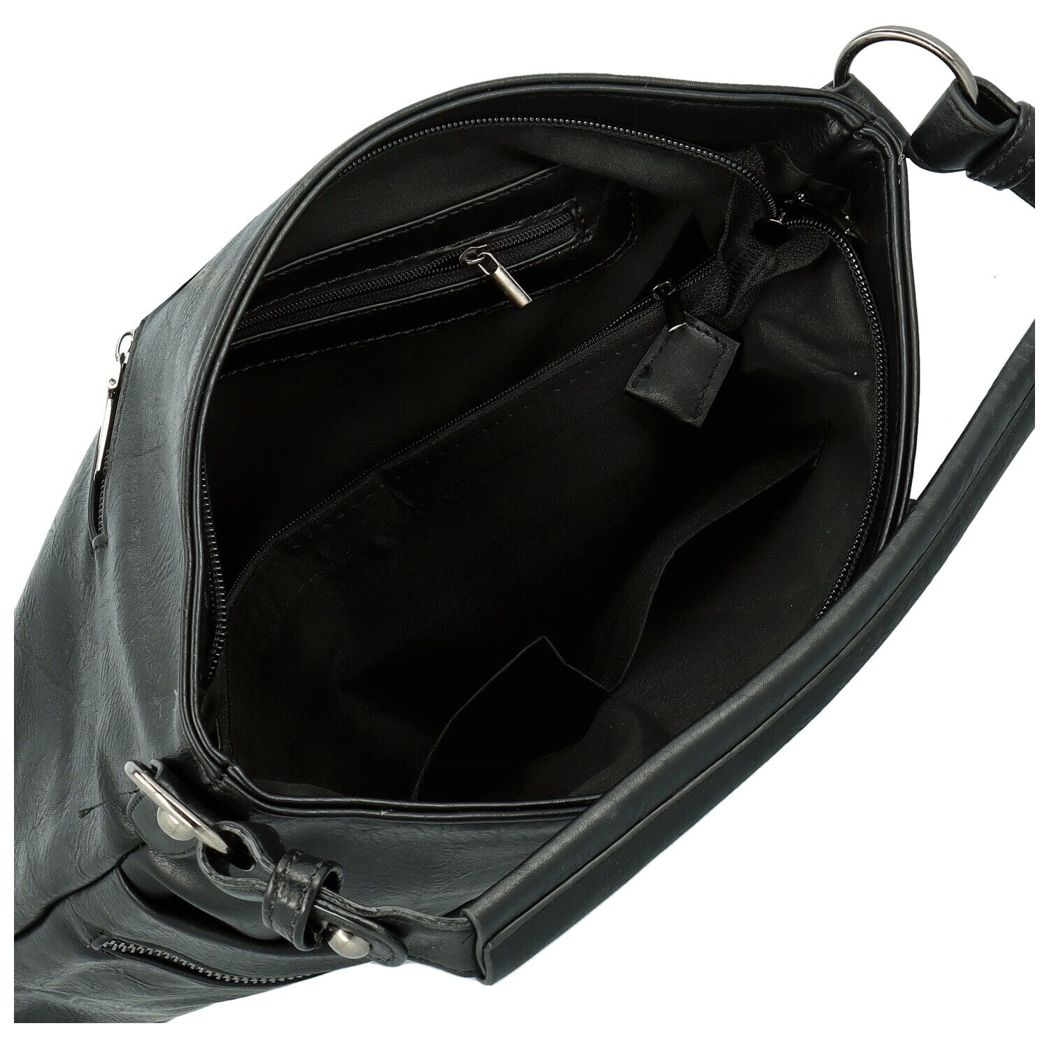 Trendy dámská koženková kabelka na rameno Sandipa, černá