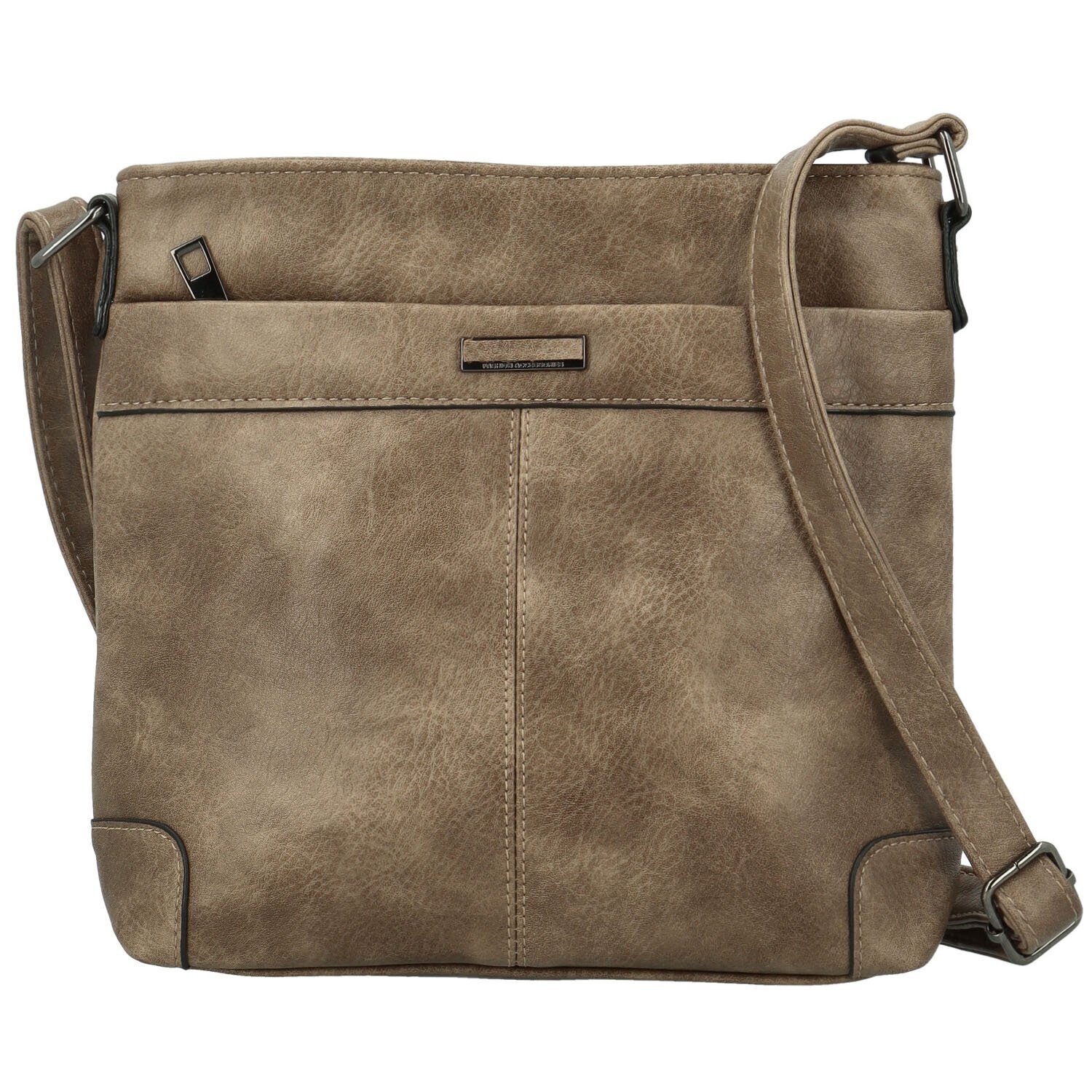 Trendy dámská koženková crossbody kabelka Neira, tmavě béžová