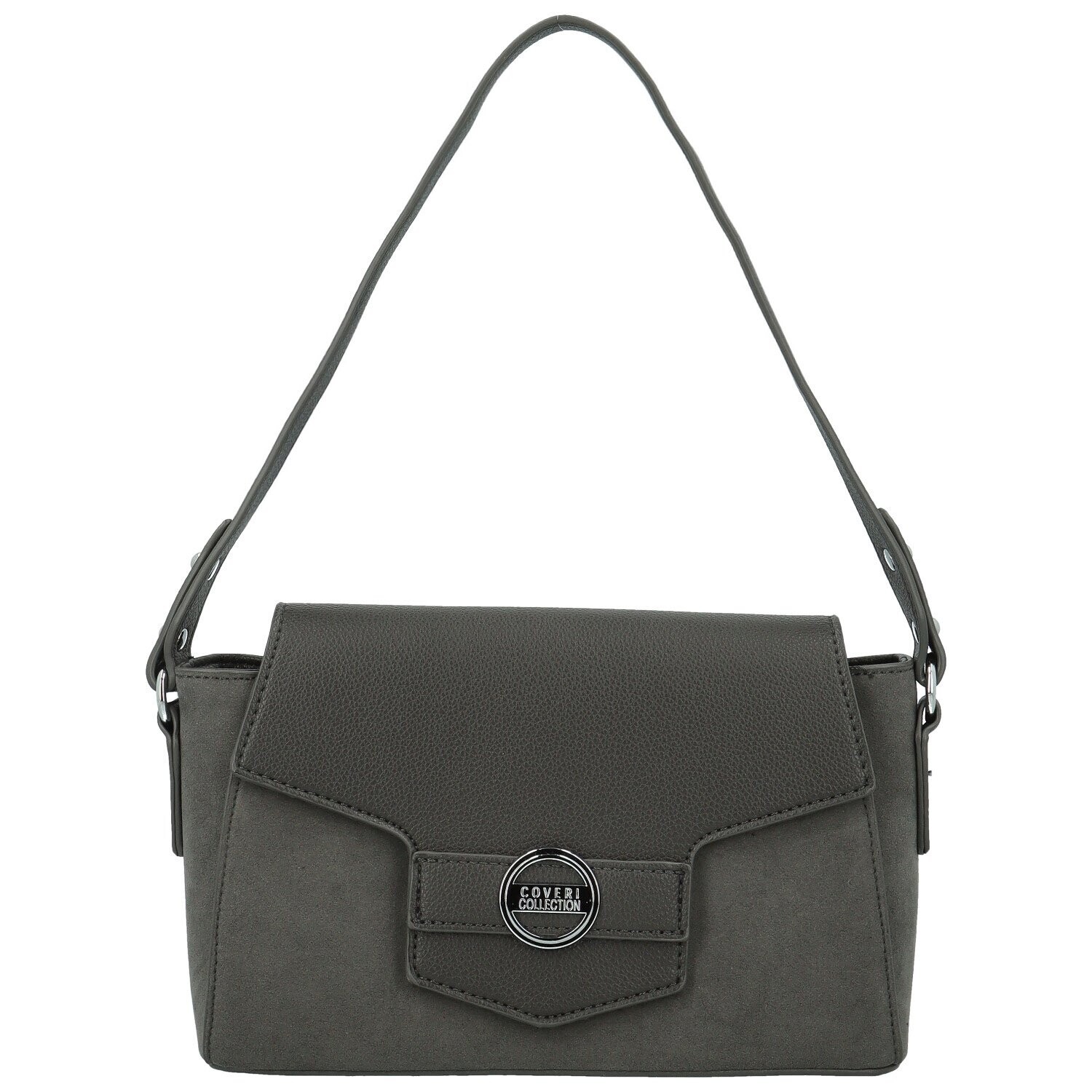 Módní dámská koženková kabelka na rameno Harper, tmavě šedá
