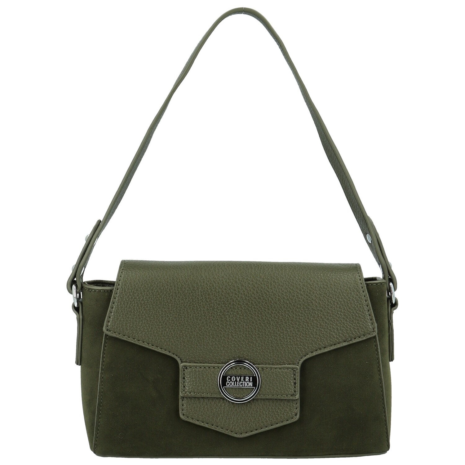 Módní dámská koženková kabelka na rameno Harper, tmavě zelená