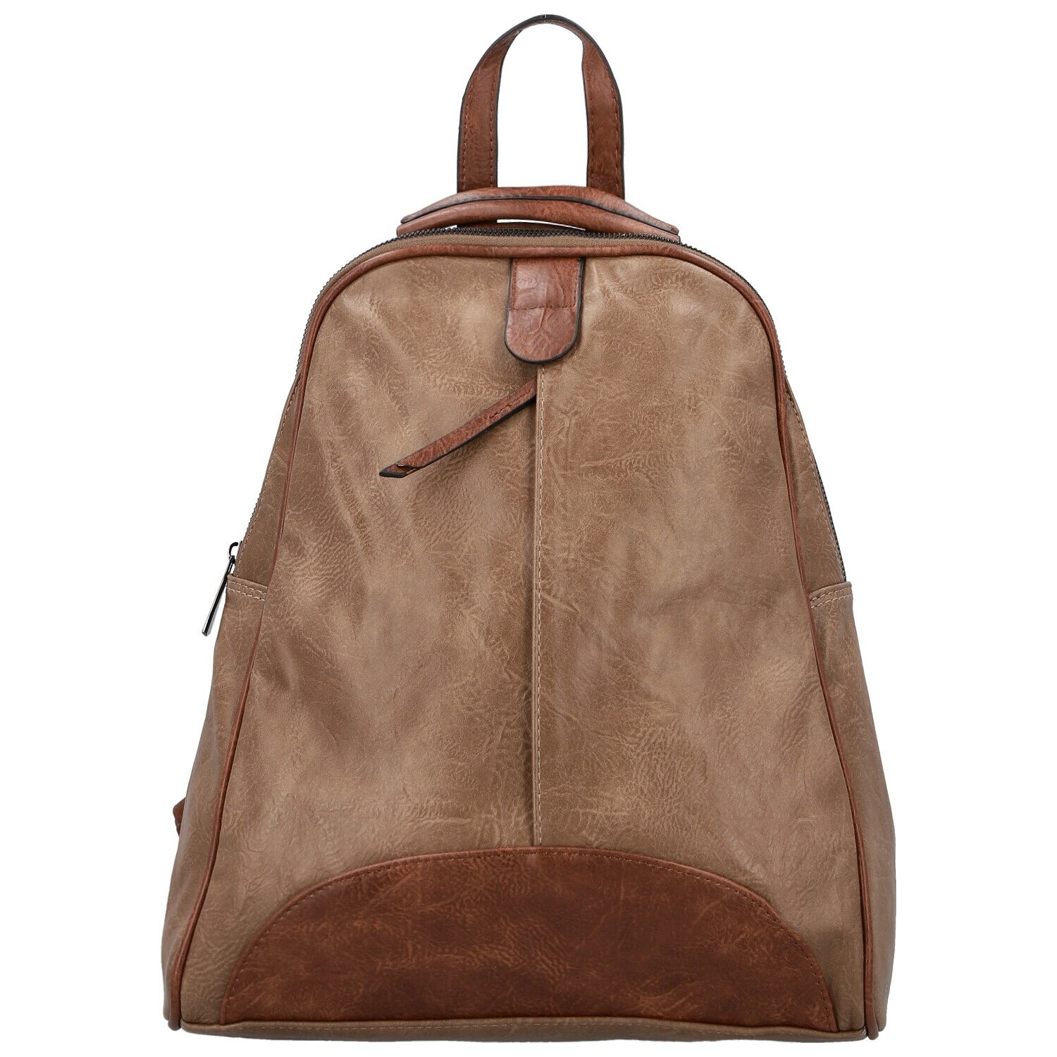 Trendy dámský koženkový kabelko-batůžek Lykos, tmavě béžový