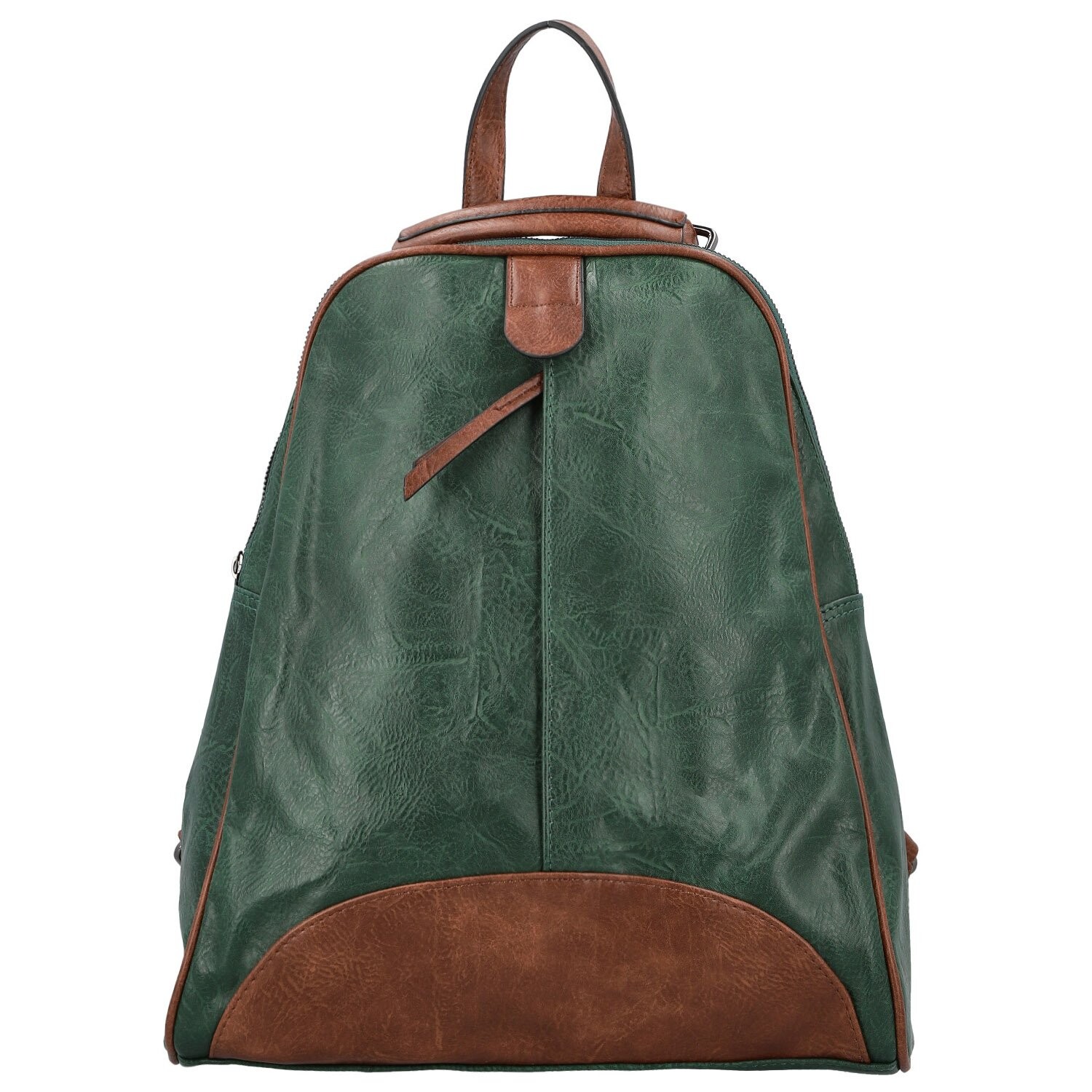 Trendy dámský koženkový kabelko-batůžek Lykos, zelený