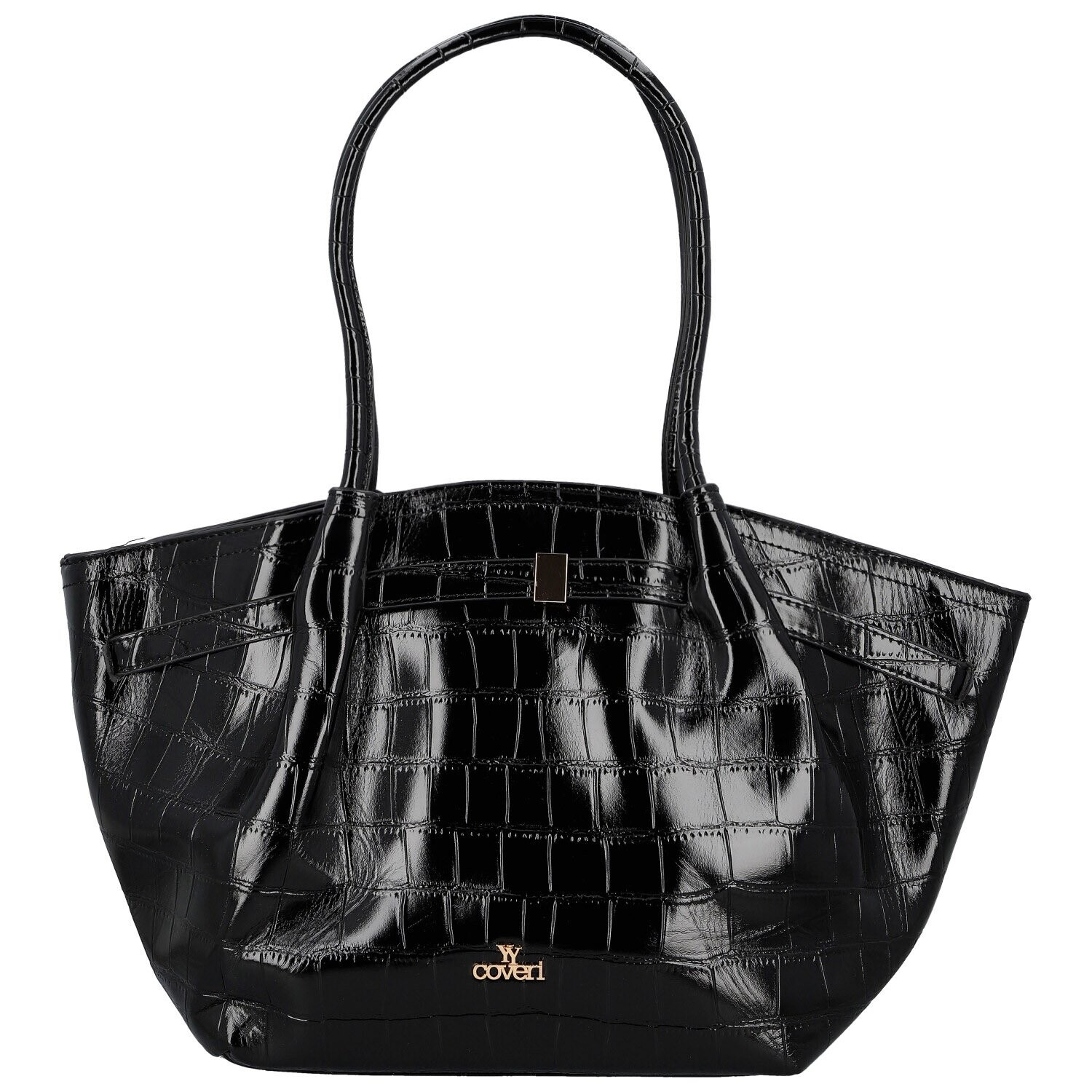 Luxusní dámská koženková kabelka na rameno Moiry, černá