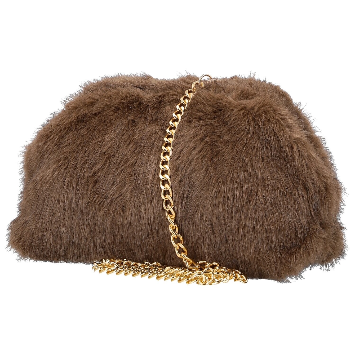 Stylová dámská plyšová crossbody kabelka Bateia, hnědá