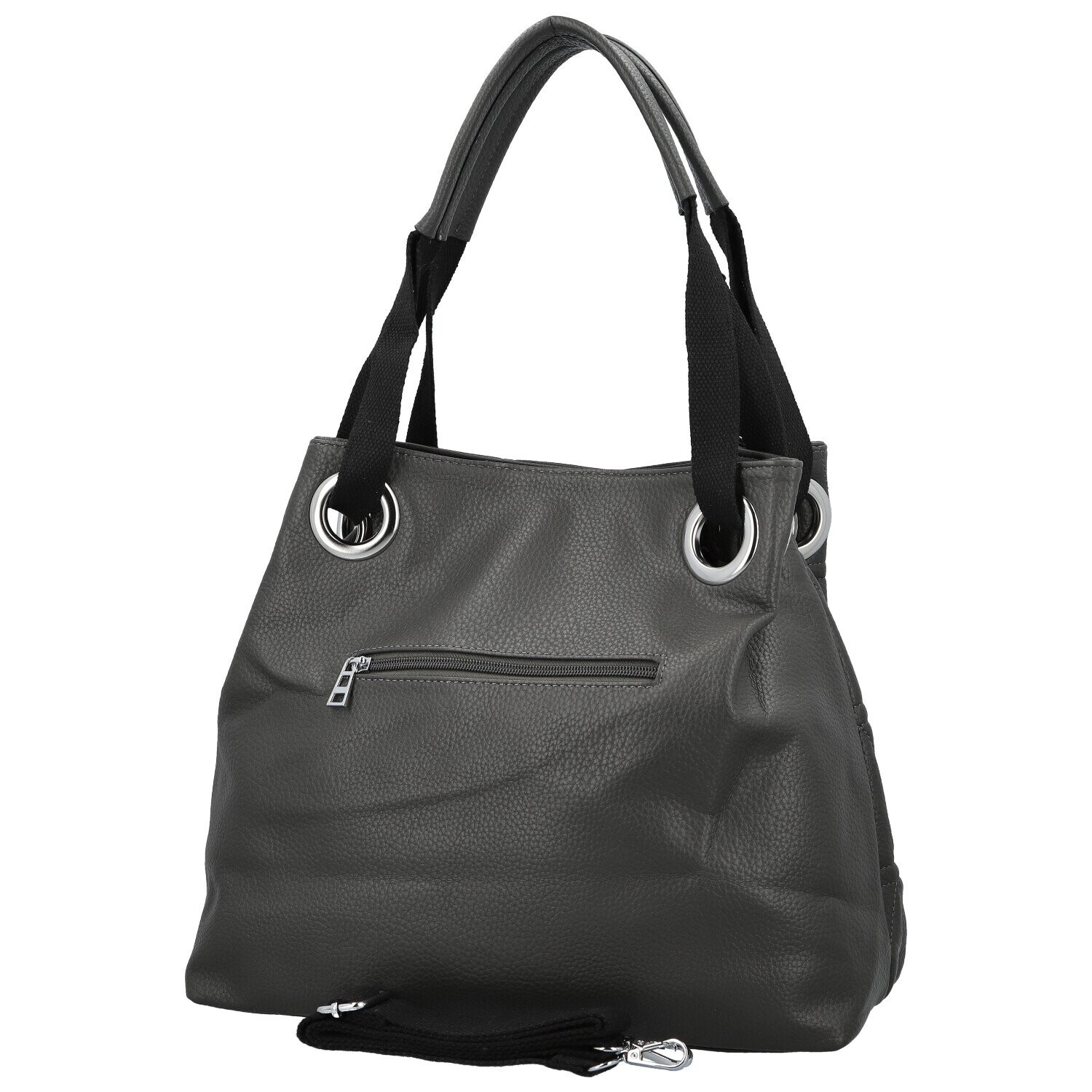 Trendy dámská koženková kabelka do ruky Einari, tmavě šedá