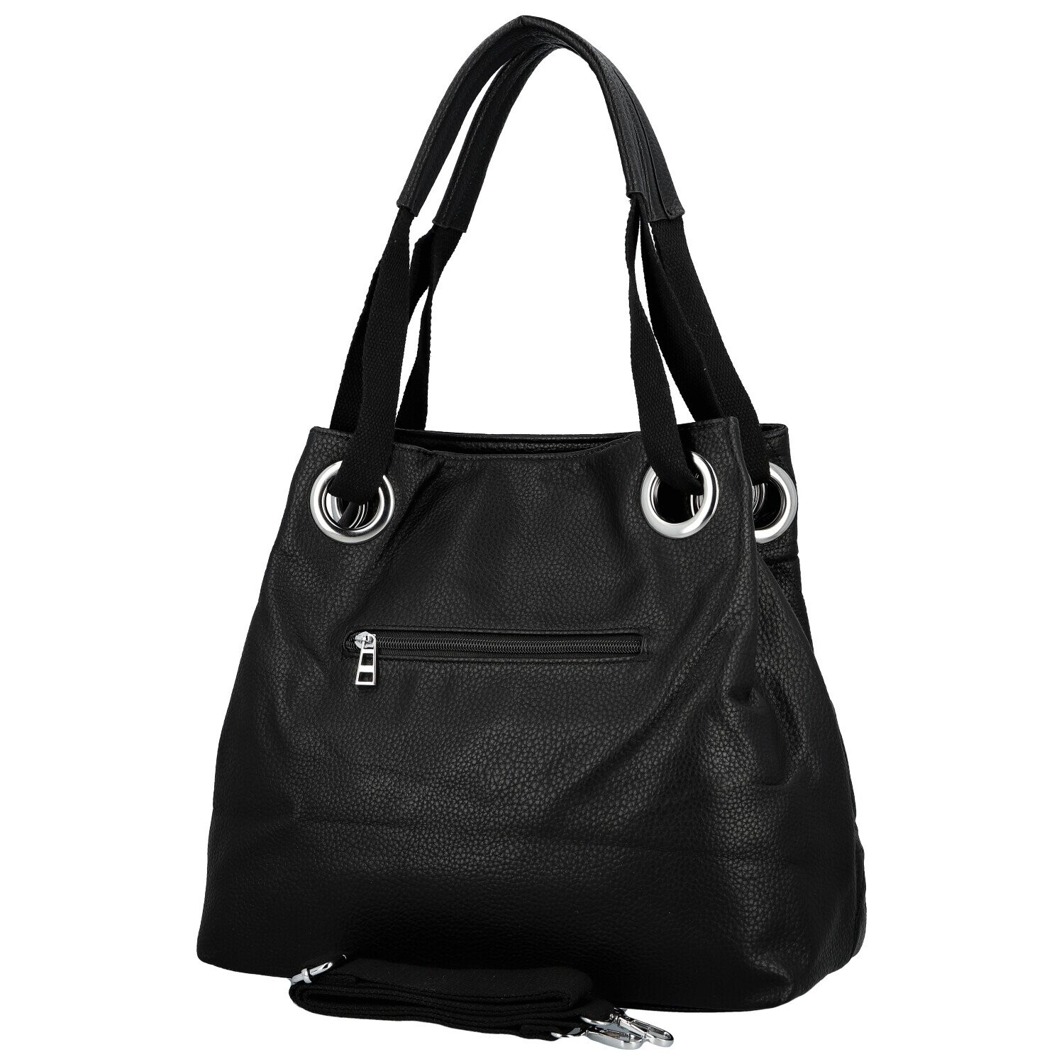 Trendy dámská koženková kabelka do ruky Einari, černá