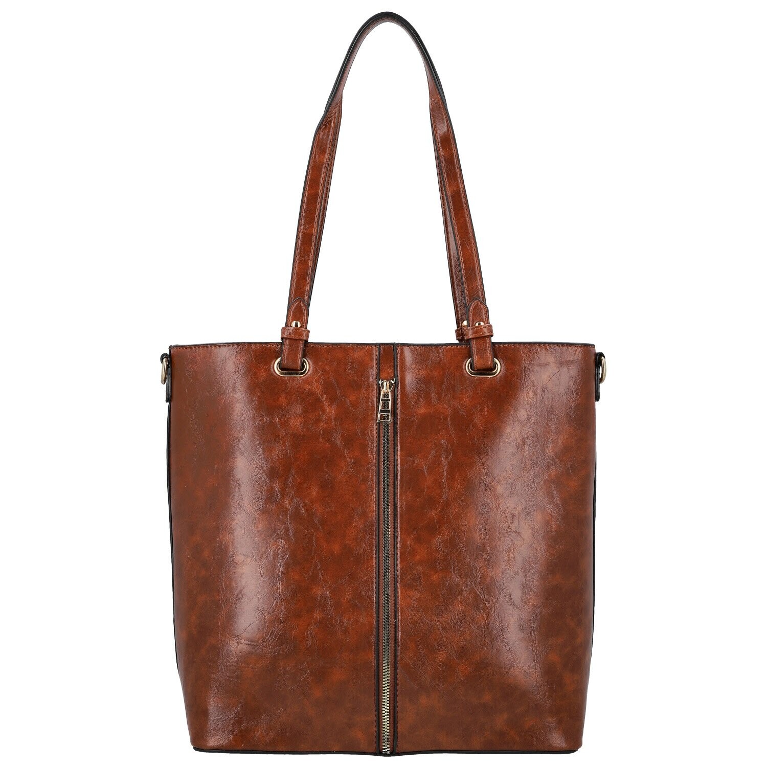 Luxusní dámská koženková kabelka na rameno Tijana, hnědá