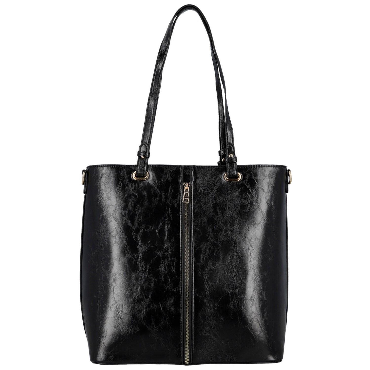 Luxusní dámská koženková kabelka na rameno Tijana, černá