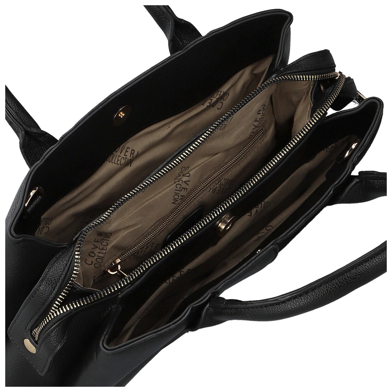 Luxusní dámská koženková kabelka do ruky Coveri Korina, černá