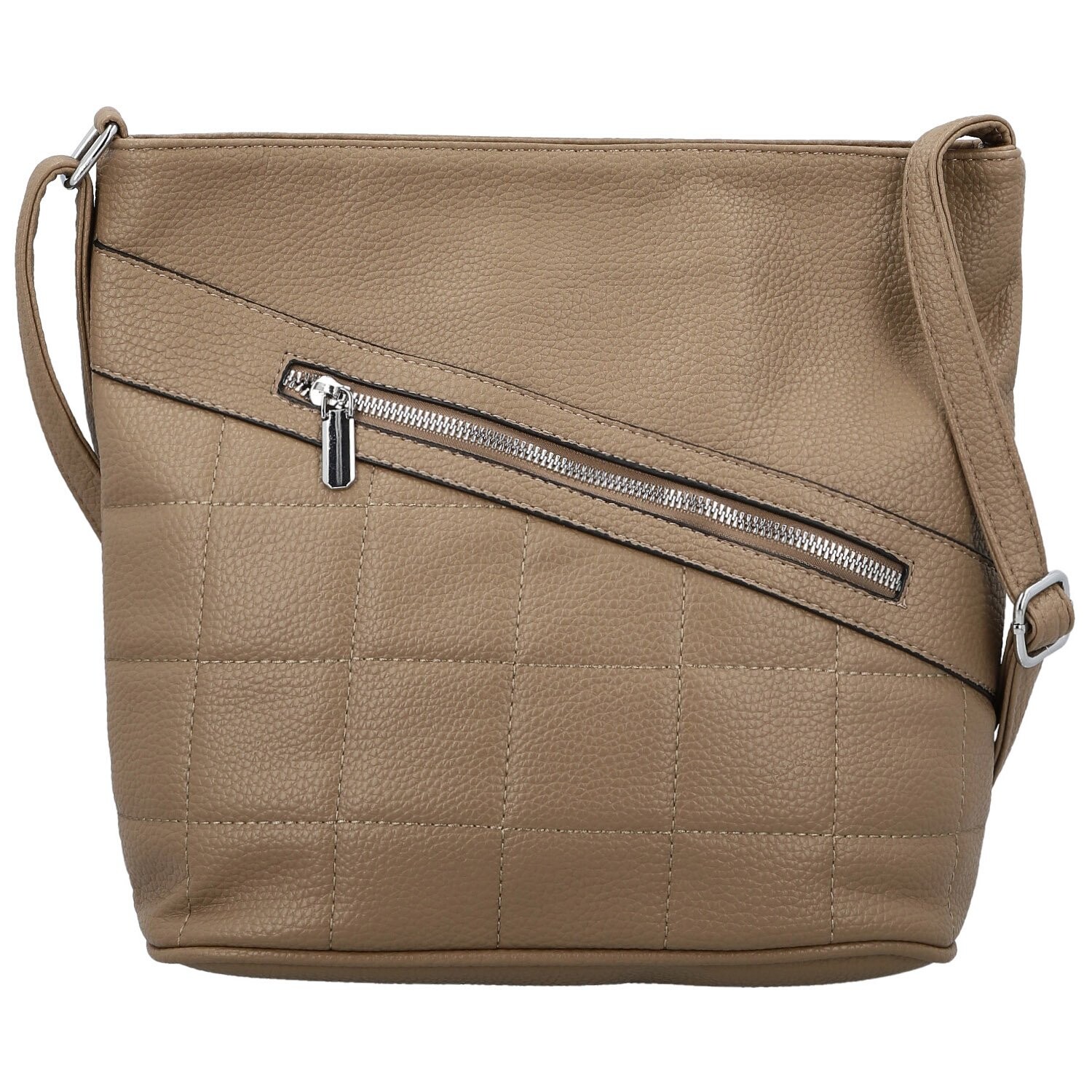 Trendy dámská koženková crossbody kabelka Carlina, béžová