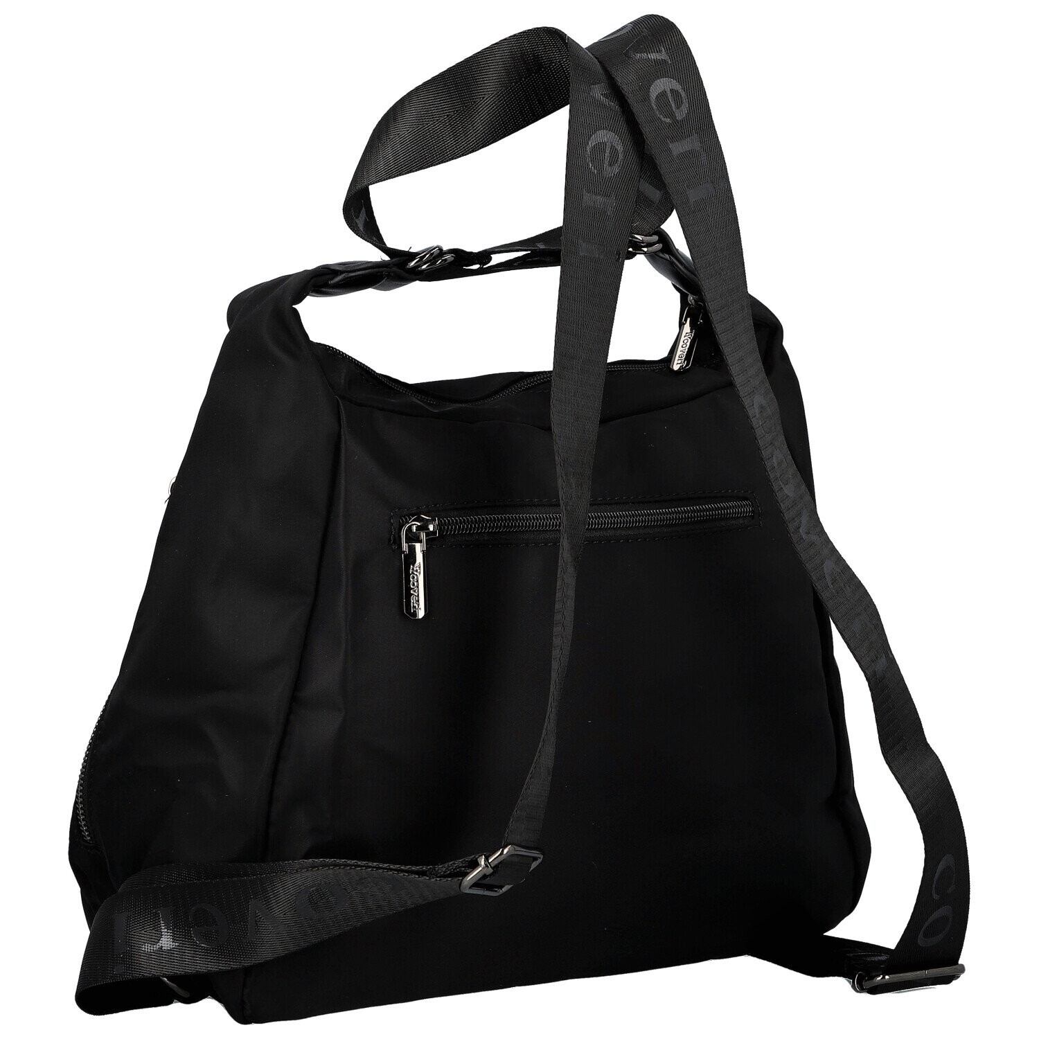 Trendy dámský textilní kabelko-batoh Coveri Venesta, černý new