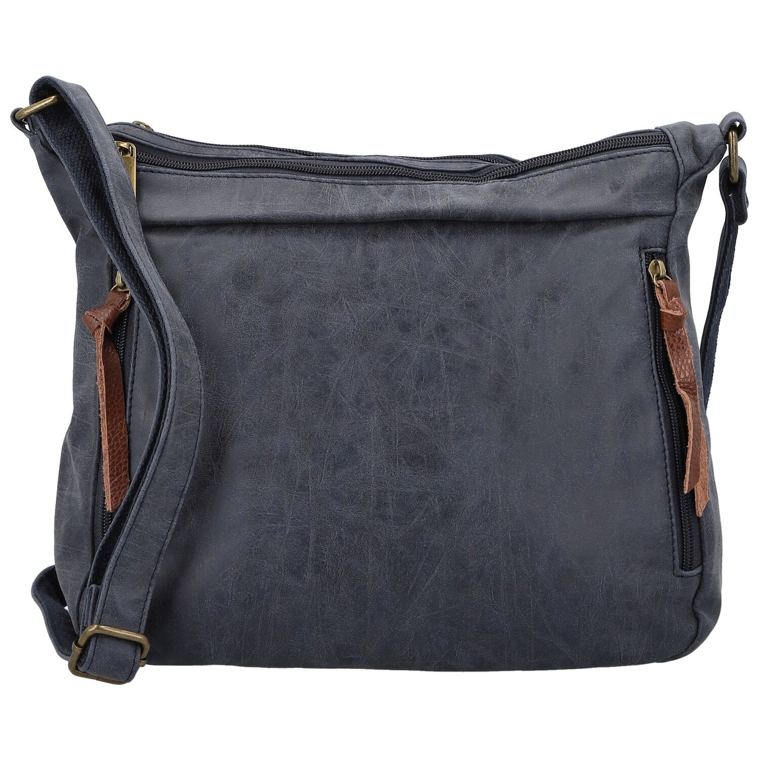 Trendy dámská koženková crossbody kabelka Estina, tmavě modrá