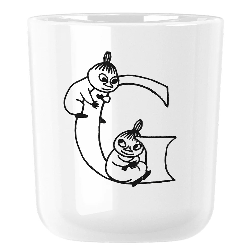 Plastový hrnek MOOMIN ABC 200 ml, písmeno G, bílá, RIG-TIG
