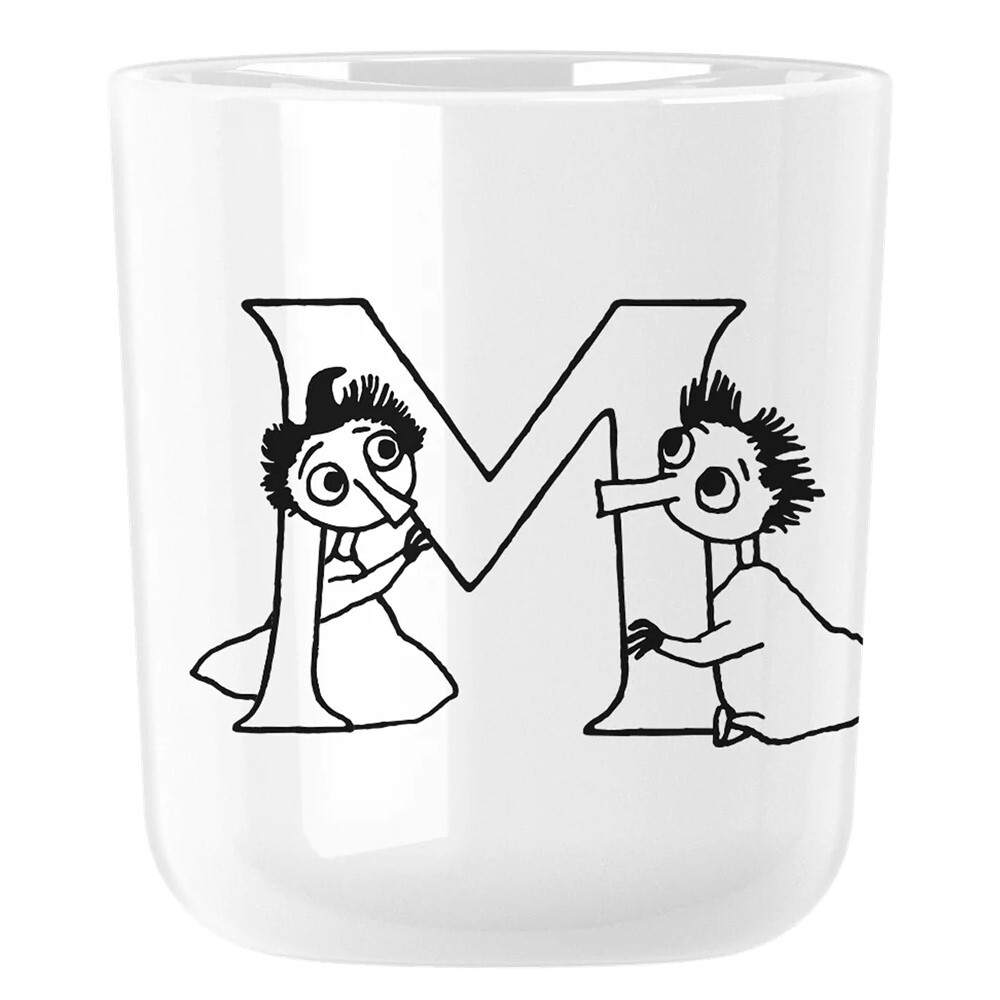 Plastový hrnek MOOMIN ABC 200 ml, písmeno M, bílá, RIG-TIG