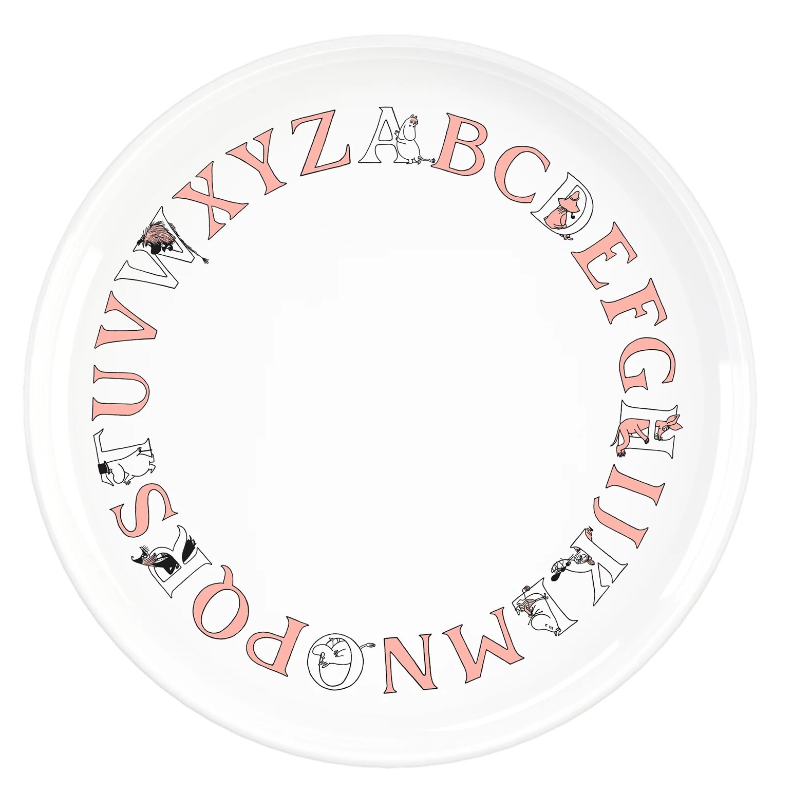 Plastový talíř MOOMIN ABC 20 cm, lososová, RIG-TIG