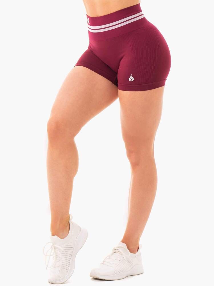 Ryderwear Dámské šortky Freestyle s vysokým pasem Burgundy