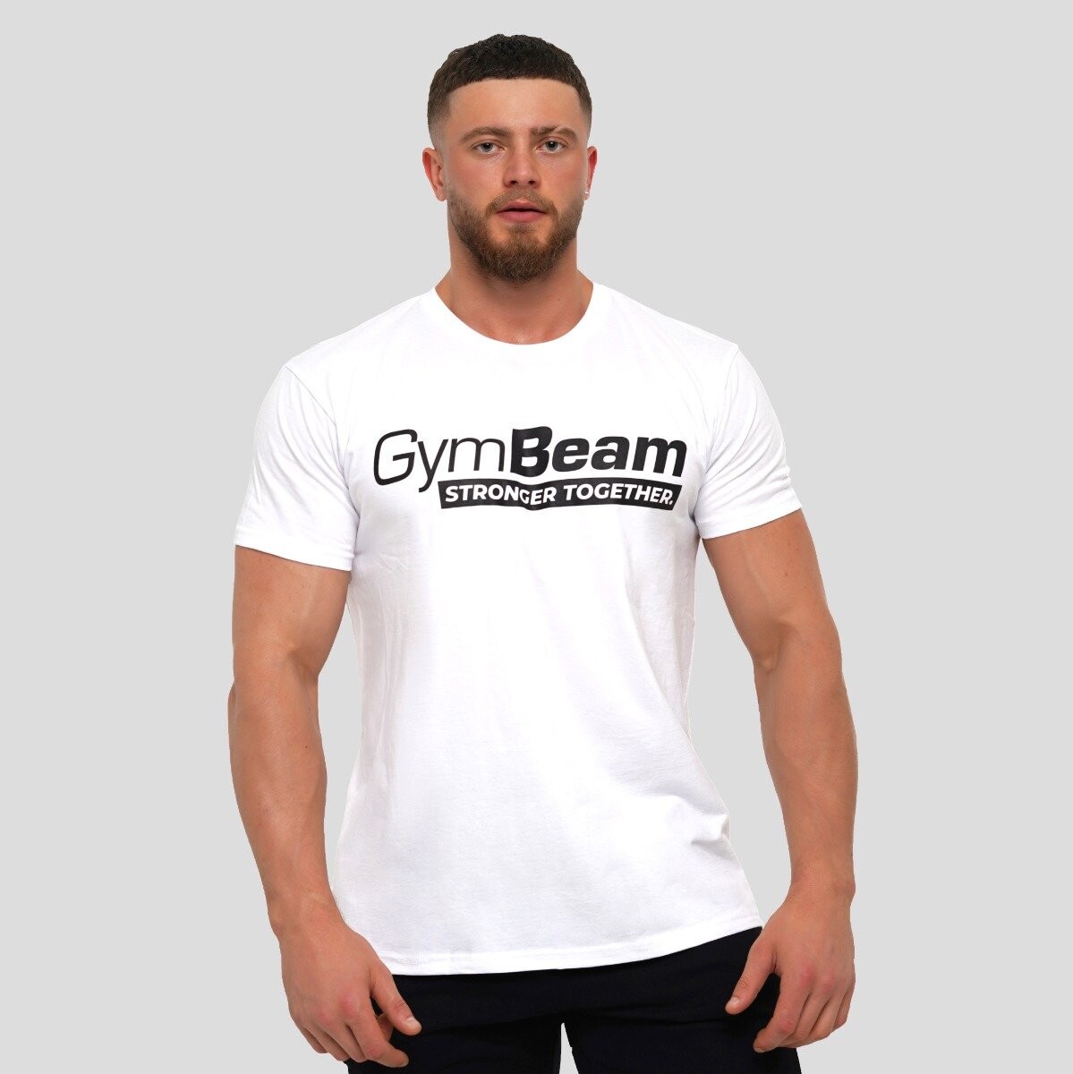 GymBeam Tričko Stronger Together White