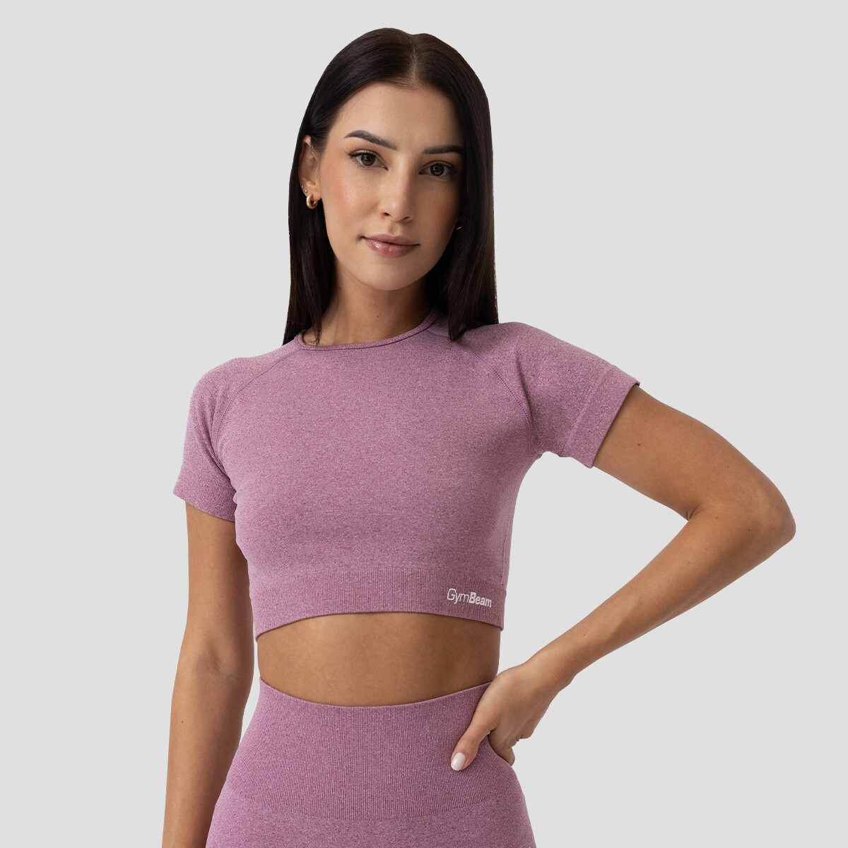 GymBeam Dámské triko FLO Crop-Top Violet