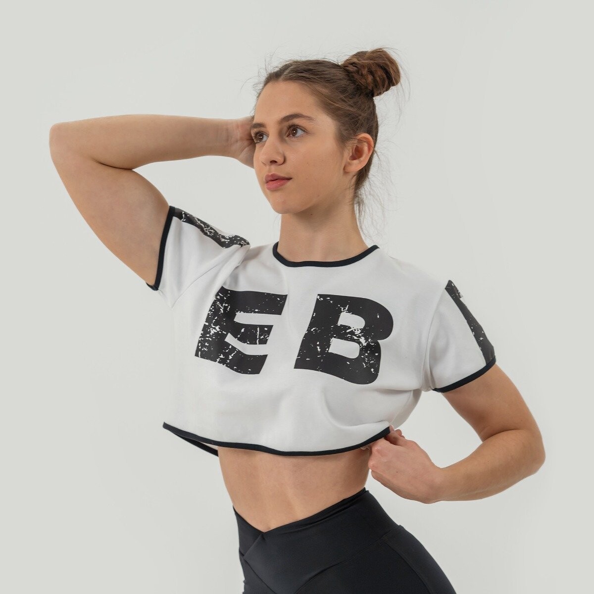 NEBBIA Dámské triko Oversized Crop Top Game On White
