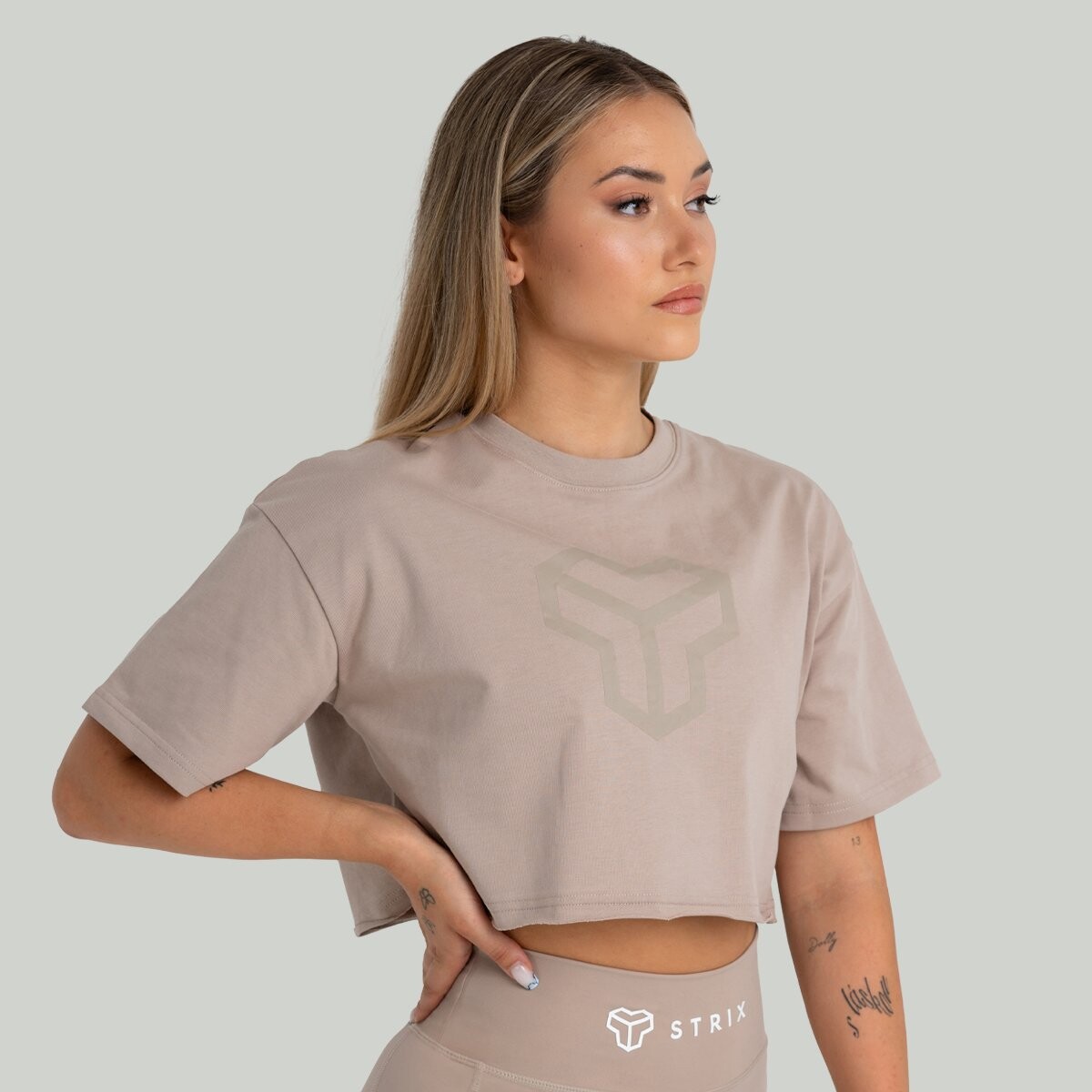 STRIX Dámské tričko CropTop Taupe