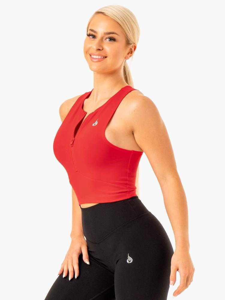 Ryderwear Dámské tílko Zip Up Reflex Red