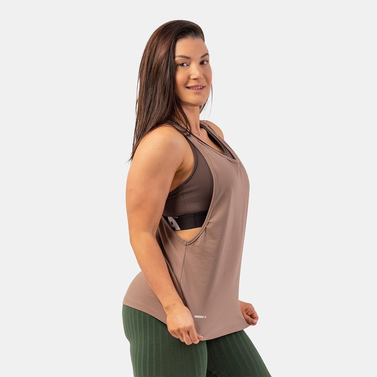 NEBBIA Dámské tílko Loose Cross Back Brown