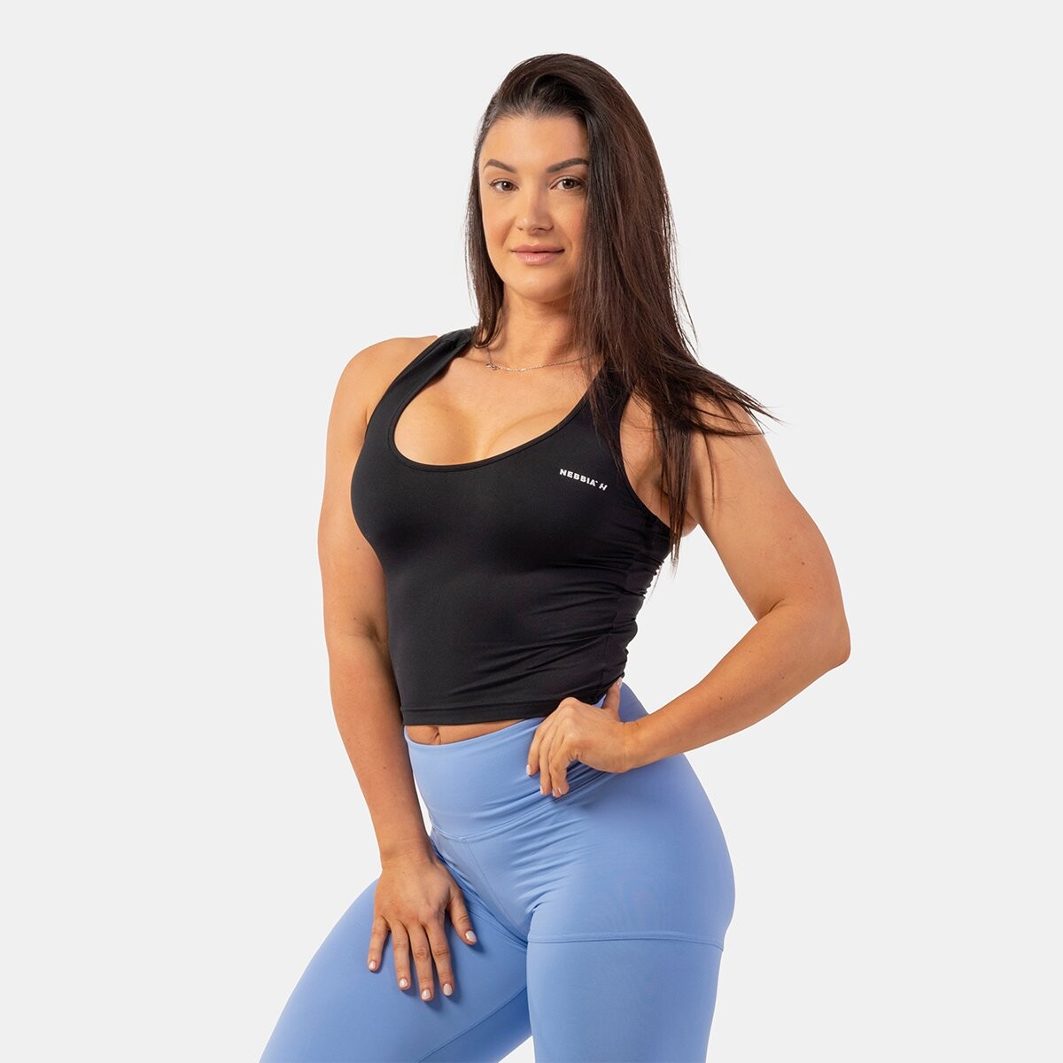 NEBBIA Dámské tílko Crop Top Sporty Slim Fit Black