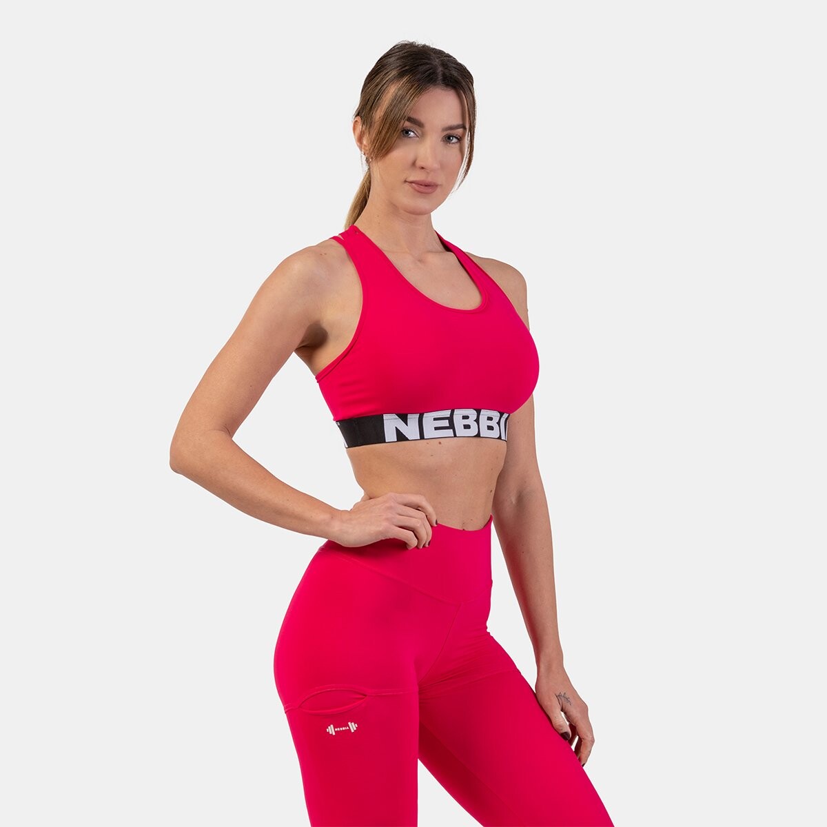 NEBBIA Sportovní podprsenka Medium Impact Cross Back Pink