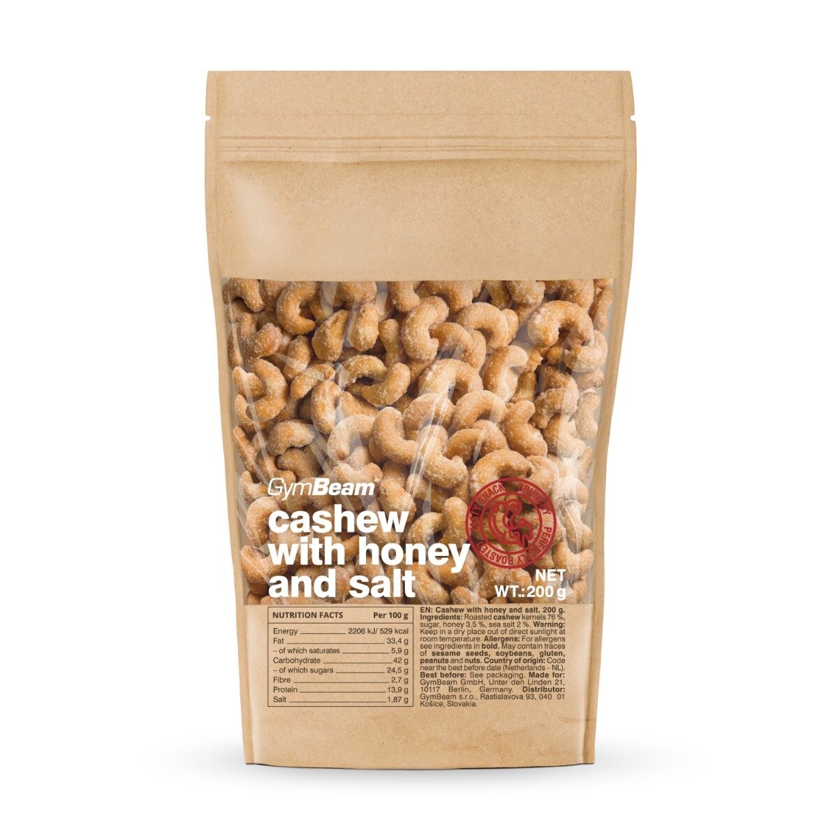 GymBeam Caramelised cashew with honey and salt