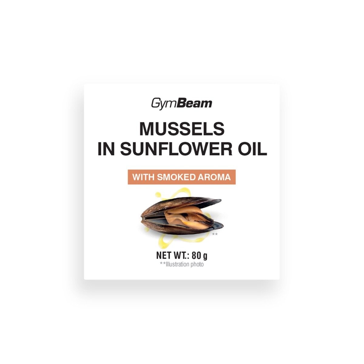 GymBeam Mussels in sunflower oil with smoked aroma