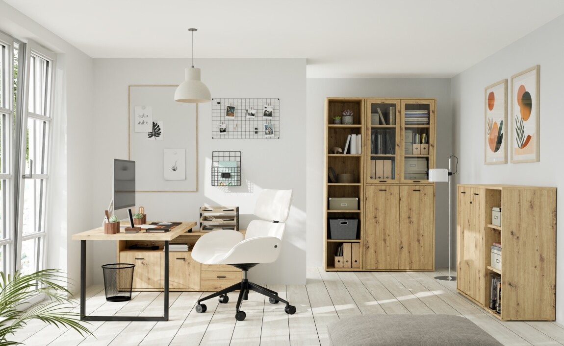 Kancelářská sestava INLO, dub artisan, 5 let záruka