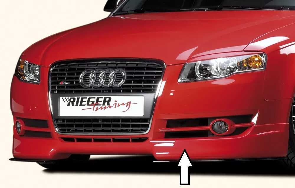 Rieger Tuning Rieger spoiler pod přední nárazník pro Audi A4 8E, 8H avant, kabriolet, sedan po faceliftu, r.v. 01/06-, 11/04-, plast ABS bez povrchové úpravy