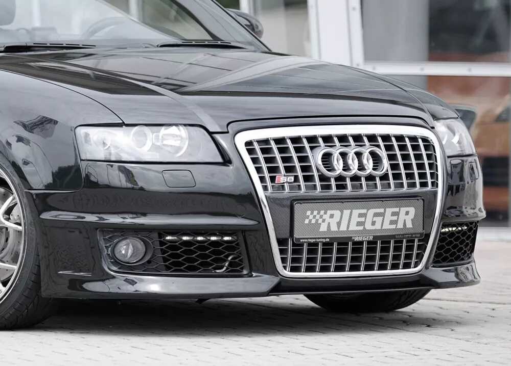 Rieger Tuning Rieger přední nárazník pro Audi A4 8H kabriolet před faceliftem, plast ABS bez povrchové úpravy, s žebrováním, s držáky originálních mlhových světel, pro vozy s ostřikovači světlometů