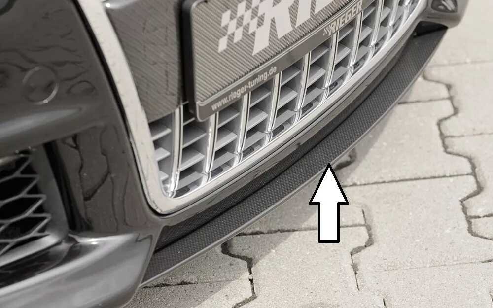 Rieger Tuning Rieger lipa pod přední nárazník Rieger pro Audi A4 8H kabriolet před faceliftem, 04/02-12/05, plast ABS s povrchovou úpravou Carbon-Look