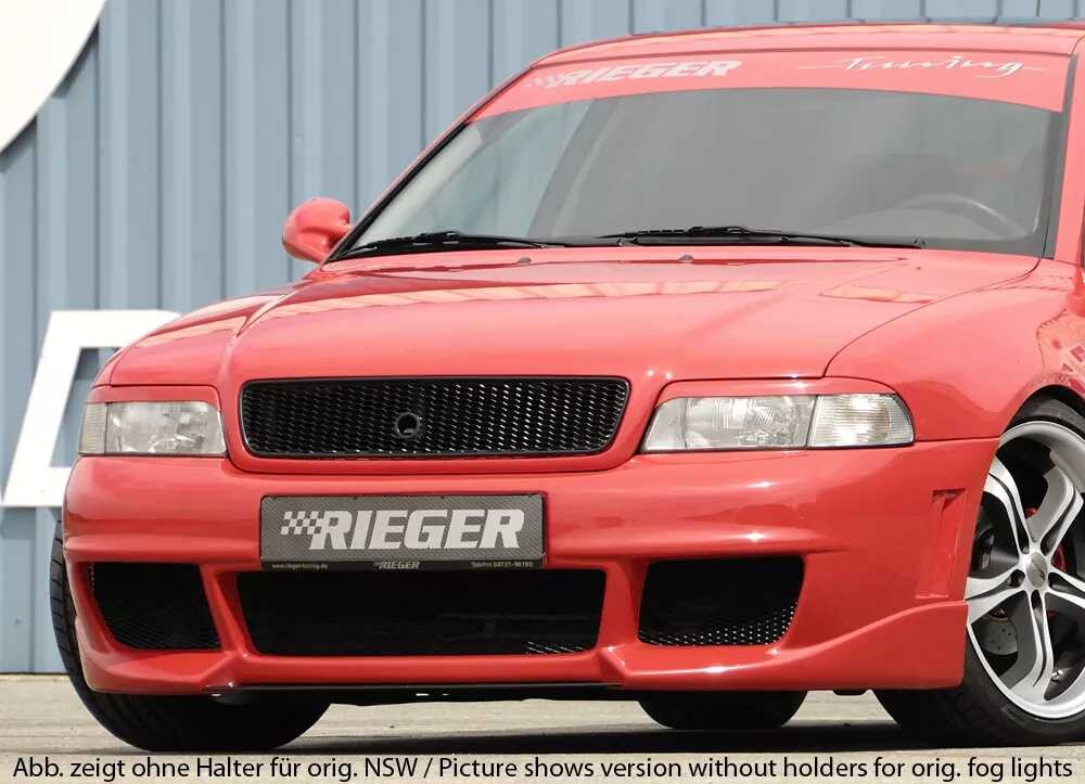 Rieger Tuning Rieger přední nárazník pro Audi A4 B5 avant, sedan, plast ABS bez povrchové úpravy, s držáky originálních mlhových světel, mimo S4