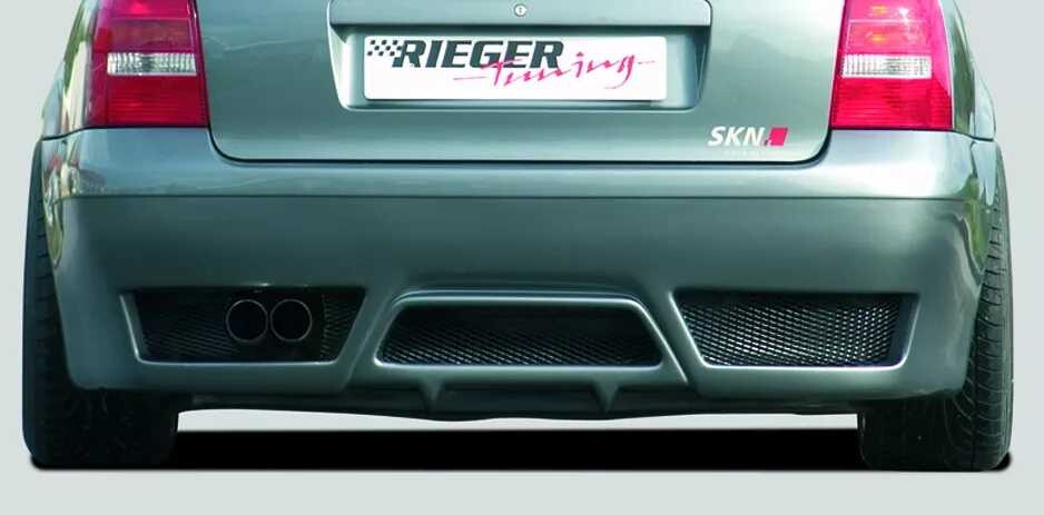 Rieger Tuning Rieger zadní nárazník pro Audi A4 B5 sedan, plast ABS bez povrchové úpravy, bez žebrování, pro vozy bez parkovacího asistenta (PDC)