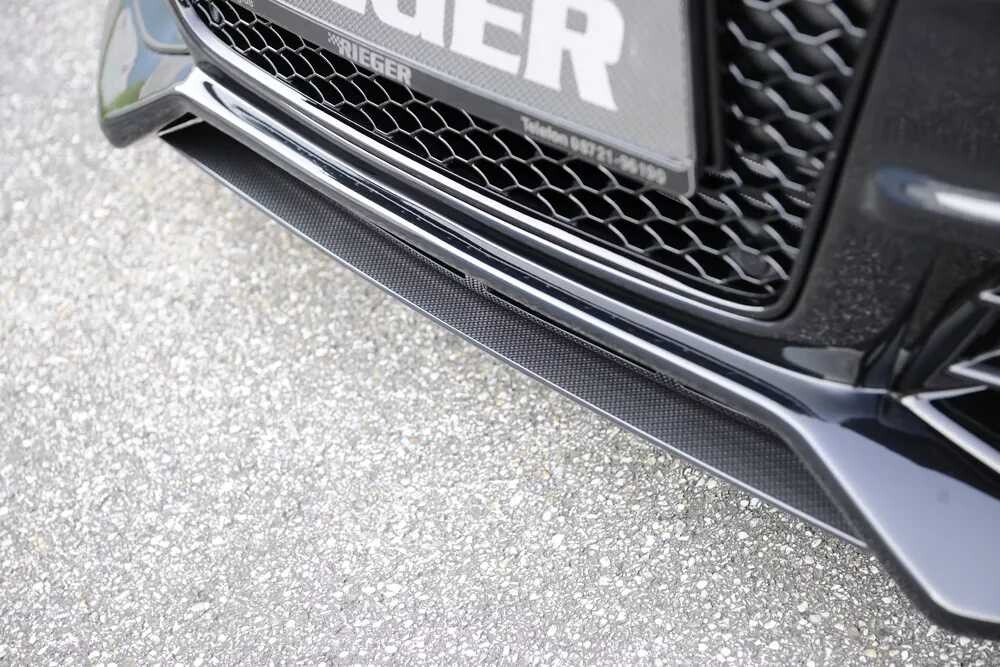 Rieger Tuning Rieger lipa pod přední nárazník Rieger pro Audi A4 S4 B8, B81 avant, sedan po faceliftu, 01/12-, plast ABS s povrchovou úpravou Carbon-Look, pod přední nárazník Rieger obj. kód K 00055540/41/42/43/44/45/46/47
