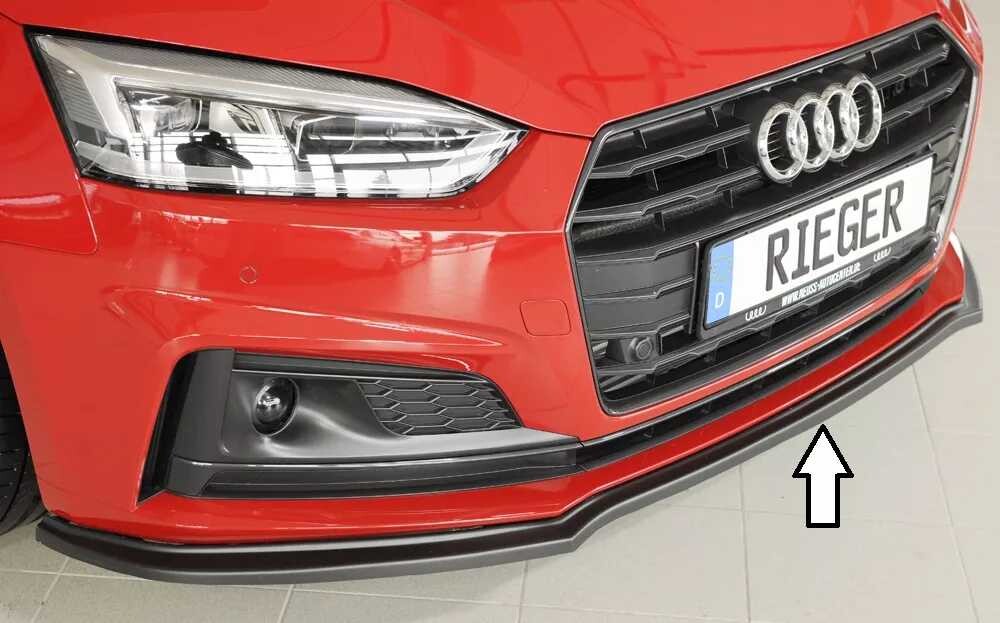 Rieger Tuning Rieger lipa pod přední nárazník pro Audi A5 S5 B9, F5 kabriolet, kupé, Sportback před faceliftem, 11/16-12/19, plast ABS bez povrchové úpravy