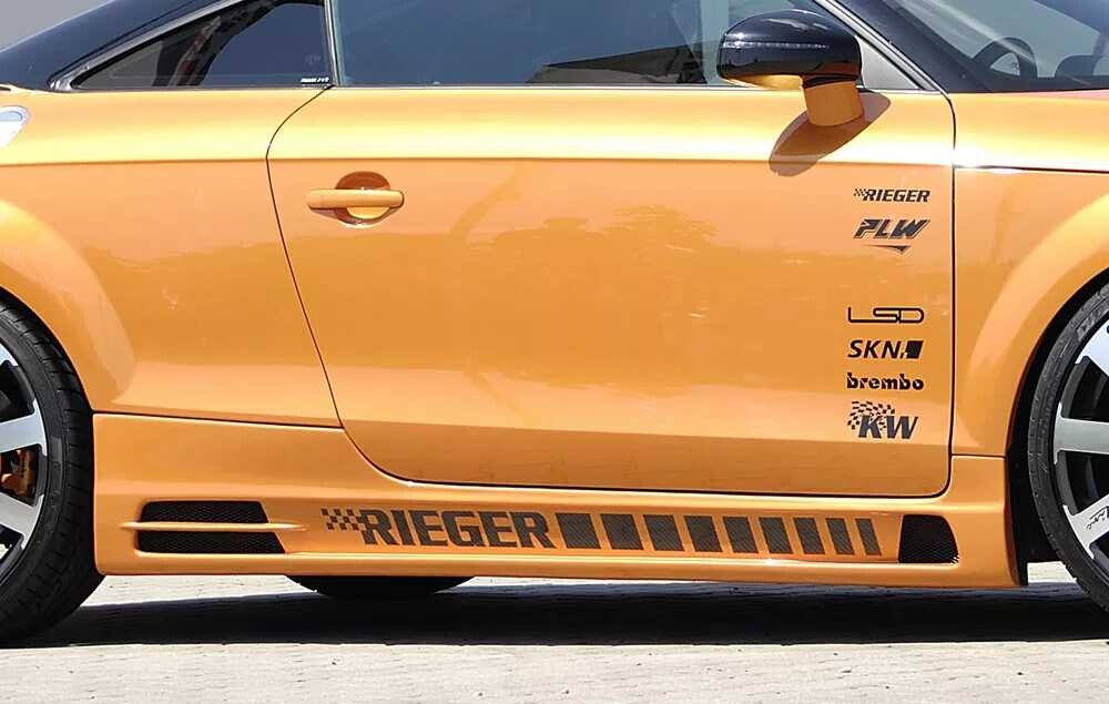 Rieger Tuning Rieger boční práh mont. strana pravá pro Audi TT 8J kupé, roadster, r.v. 09/06-, plast ABS bez povrchové úpravy, s prolisem, s prolisem a dvěma výřezy