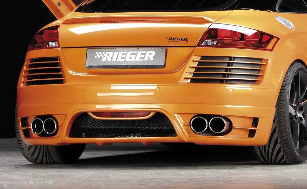 Rieger Tuning Rieger zadní nárazník pro Audi TT 8J kupé, roadster, plast ABS bez povrchové úpravy, pro vozy s parkovacím asistentem (PDC), pro dvojité koncovky na obou stranách