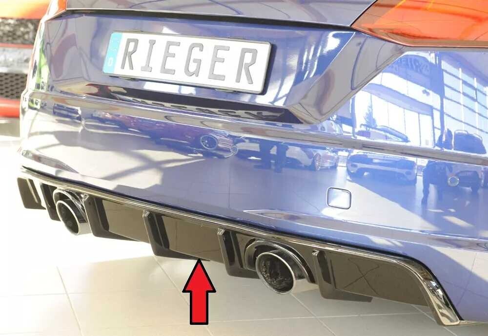 Rieger Tuning Rieger vložka zadního nárazníku pro Audi TT 8J-FV, 8S kupé, roadster vč. faceliftu, plast ABS lakovaný do černé lesklé barvy
