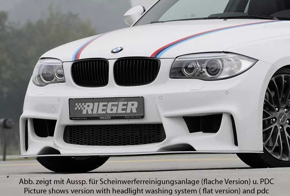 Rieger Tuning Rieger přední nárazník pro BMW řada 1 E81, E82, E88, E87 2-dvéř., 4-dvéř., kabriolet, kupé, sedan, plast ABS bez povrchové úpravy, pro vozy s ostřikovači předních světlometů a plochou nádobou na ostřikovače