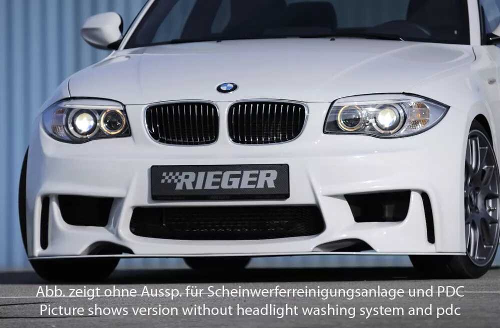 Rieger Tuning Rieger přední nárazník pro BMW řada 1 E81, E82, E88, E87 2-dvéř., 4-dvéř., kabriolet, kupé, sedan, plast ABS bez povrchové úpravy, pro vozy s ostřikovači předních světlometů a vysokou nádobou na ostřikovače