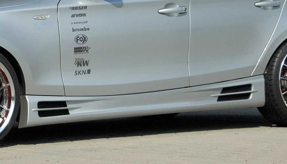 Rieger Tuning Rieger boční práh mont. strana levá pro BMW řada 1 E87 4-dvéř., sedan vč. faceliftu, r.v. 04/07-08/11, 09/04-03/07, plast ABS bez povrchové úpravy, s prolisem, s prolisem a dvěma výřezy