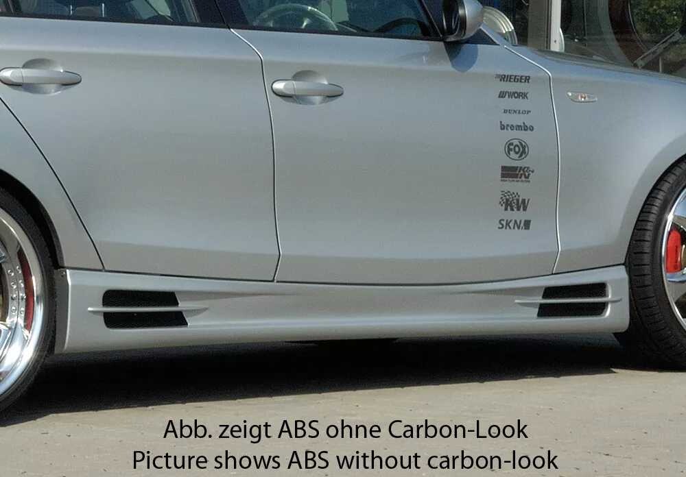 Rieger Tuning Rieger boční práh mont. strana pravá pro BMW řada 1 E87 4-dvéř., sedan vč. faceliftu, r.v. 04/07-08/11, 09/04-03/07, plast ABS s povrchovou úpravou Carbon-Look, s prolisem