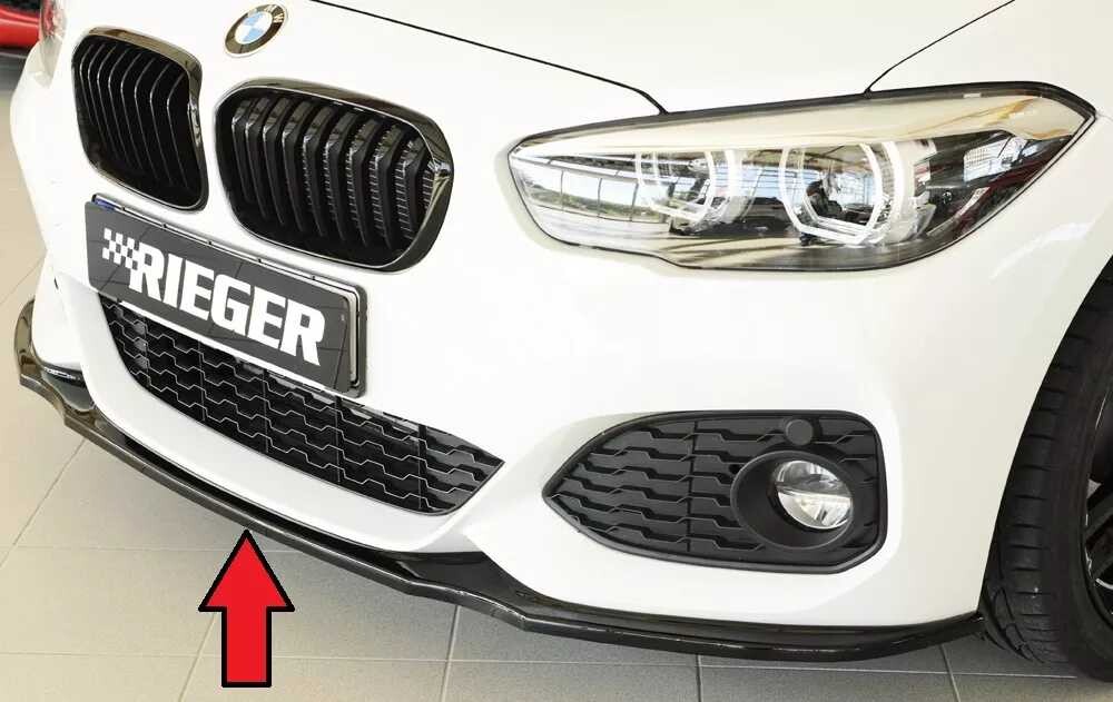 Rieger Tuning Rieger lipa pod přední nárazník pro BMW řada 1 F20, F21 sedan / 2-dvéř., sedan / 4-dvéř. po faceliftu LCI, 05/2015-, plast ABS lakovaný do černé lesklé barvy