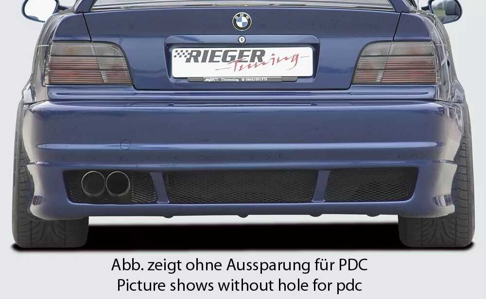 Rieger Tuning Rieger zadní nárazník pro BMW řada 3 E36 kabriolet, kupé, sedan, touring, plast ABS bez povrchové úpravy, pro vozy s parkovacím asistentem (PDC)