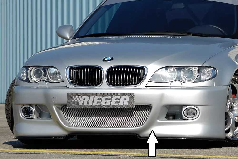 Rieger Tuning Rieger přední nárazník pro BMW řada 3 E46 sedan, touring po faceliftu, plast ABS bez povrchové úpravy, s držáky pro originální mlhová světla